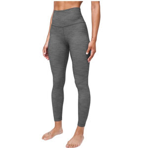 Lululemon Align Pant II 25" Mini Heathered Herringbone Heathered Black White 2